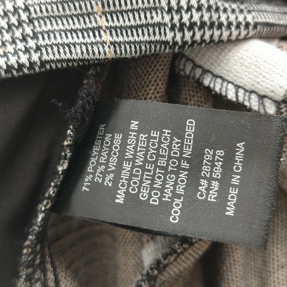 Rachel Zoe Plaid Drawstring Tie Pull-On Gray Plaid Pants With Pockets - Picture 9 of 10